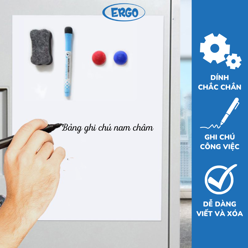 Bảng ghi chú nam châm, bảng nam châm ghi chú dán tủ lạnh size A4 tiện lợi cho gia đình