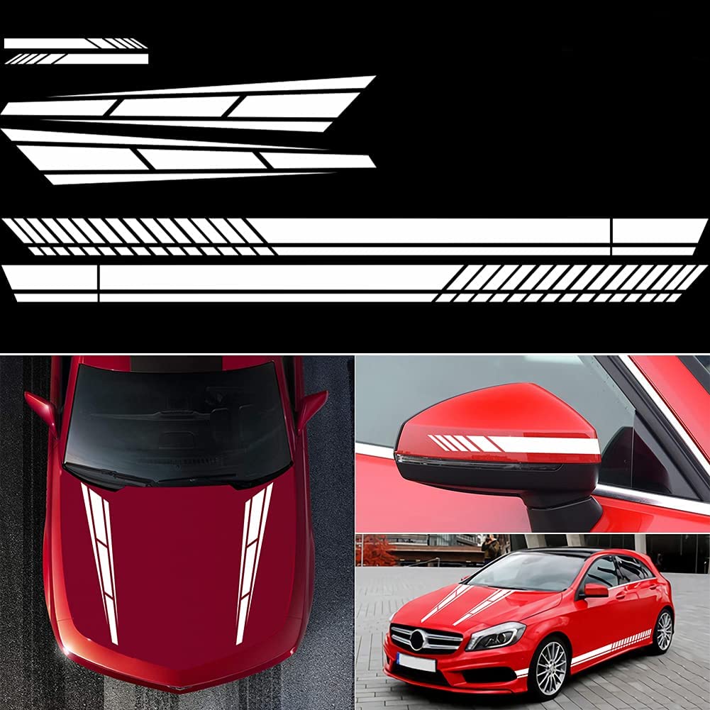 Tem decal kẻ sọc thể thao dán trang trí nắp capo xe ô tô hình dán sticker