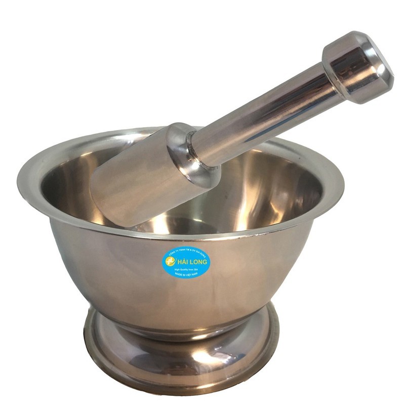 BỘ CỐI CHÀY INOX CAO CẤP SÁNG BÓNG KHÔNG GỈ - CỐI BỀN  CHÀY CẦM CHẮC TAY CHO MỌI NHÀ