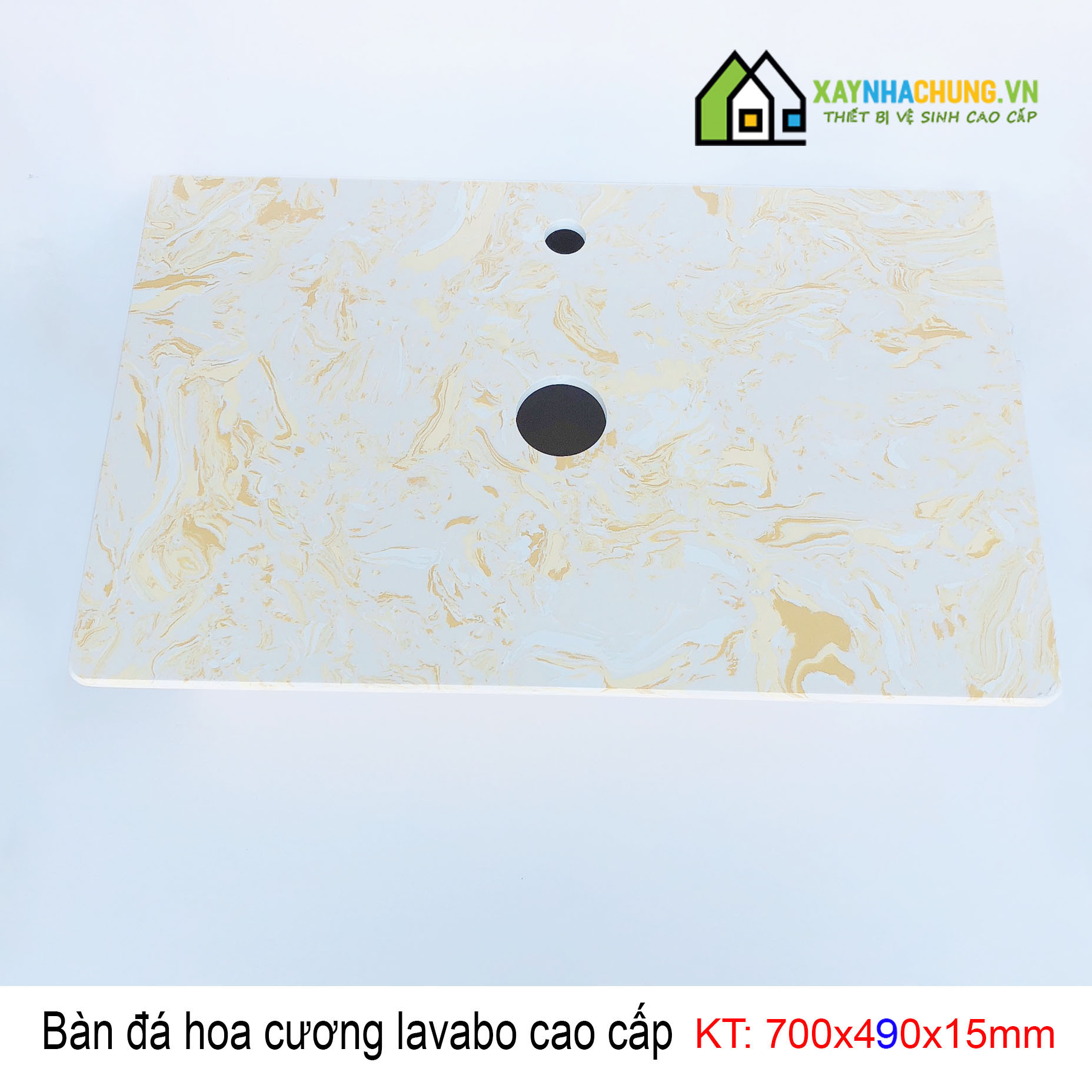 Bàn đá đặt lavabo kich thước 700x490x150mm