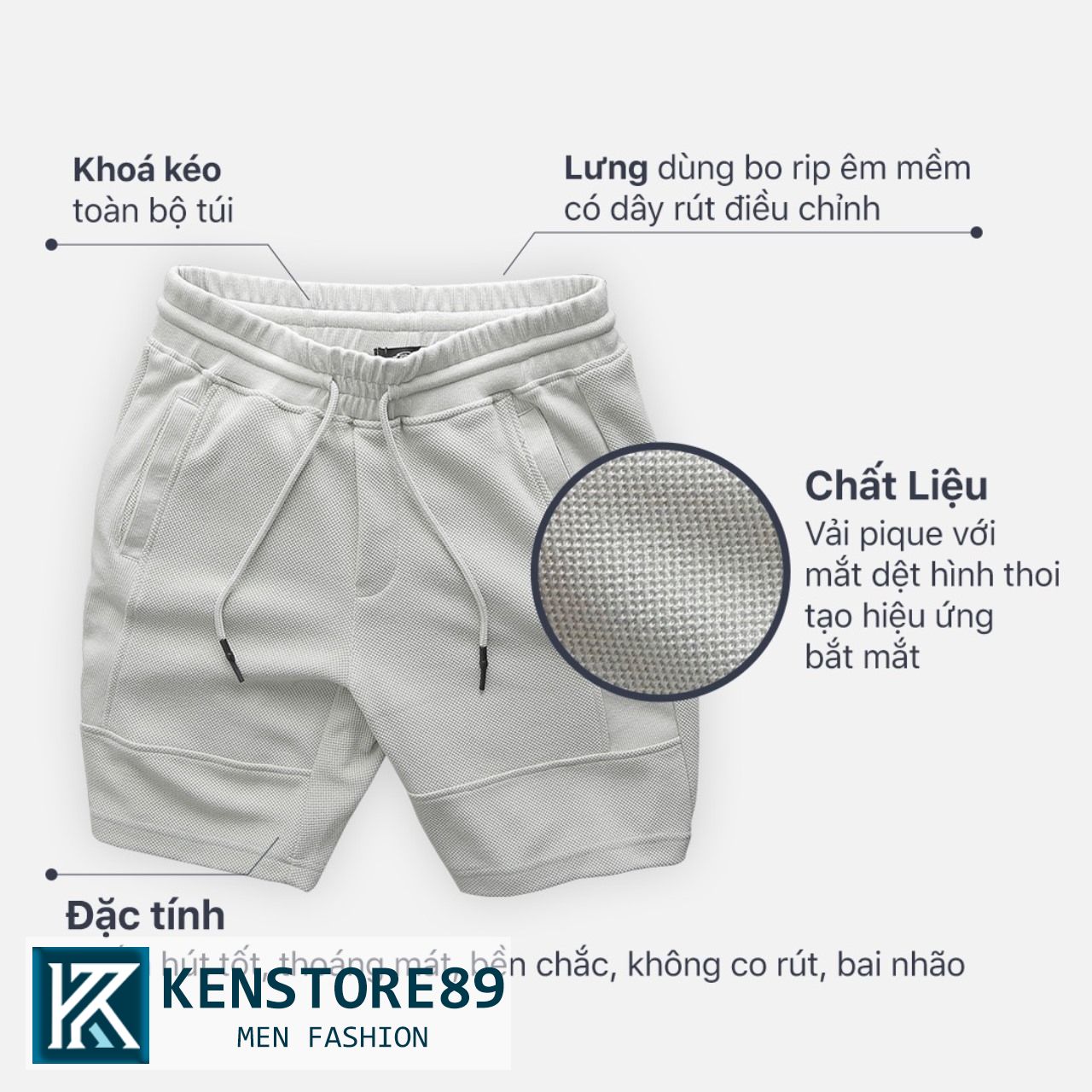 Quần short ngắn nam NEW BASIC thời trang KENSTORE89 ATP203