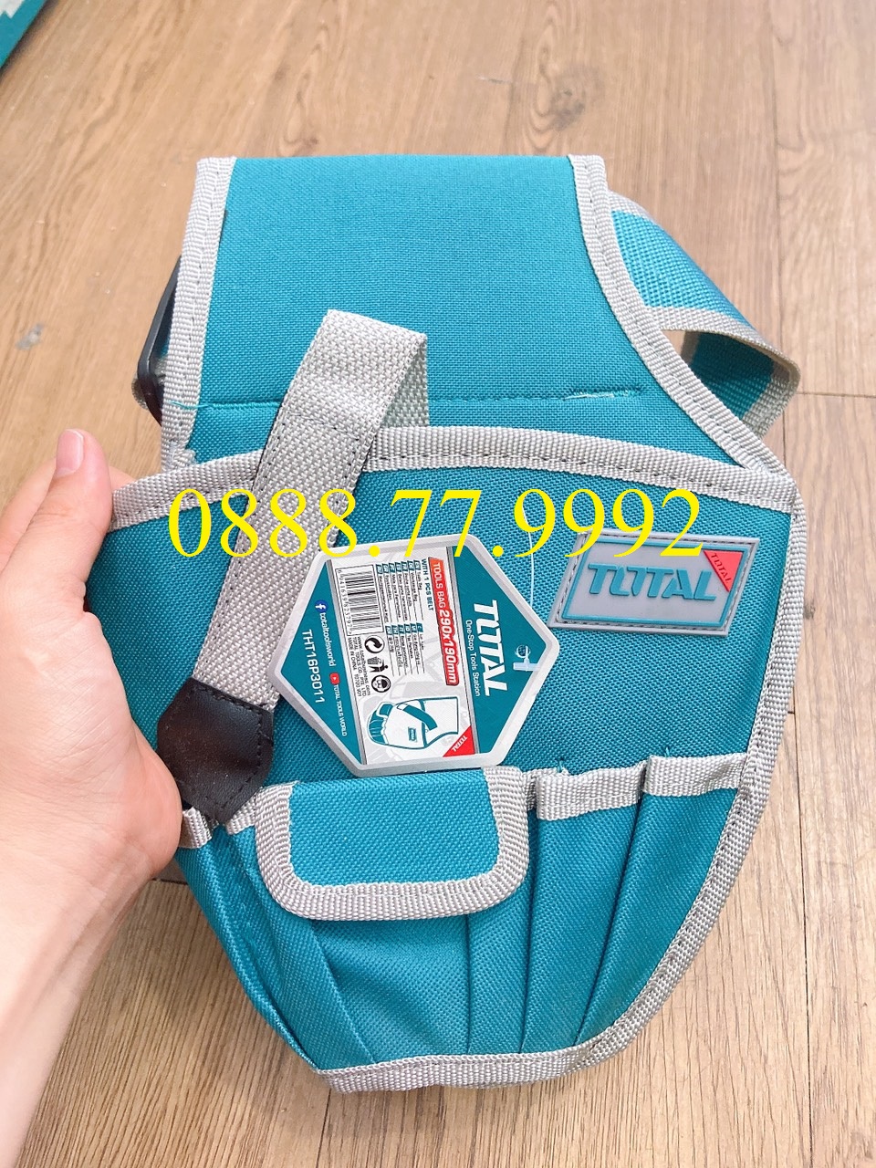 Túi đựng đồ nghề total tht16p3011 giỏ đựng công cụ kích thước l290×w190mm chất liệu polyeste 600d, 1 túi lớn 5 túi nhỏ