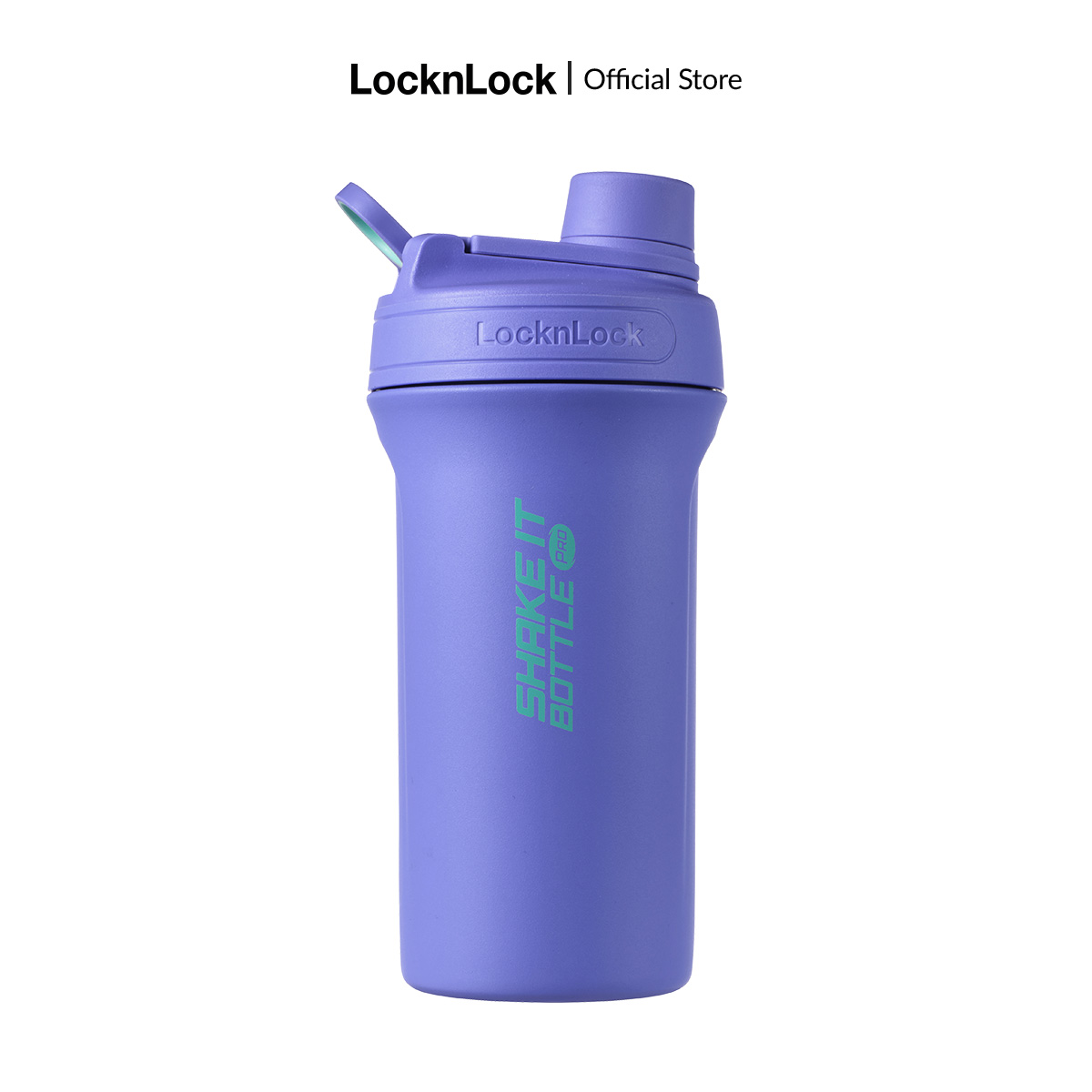 Bình lắc chịu nhiệt lock&lock shake it bottle pro 650ml lhc4276 - màu xanh lá / màu tím