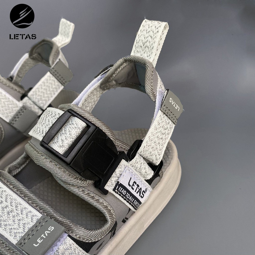 Sandal Nữ, Nam Phản Quang Letas D714 Trắng Ghi