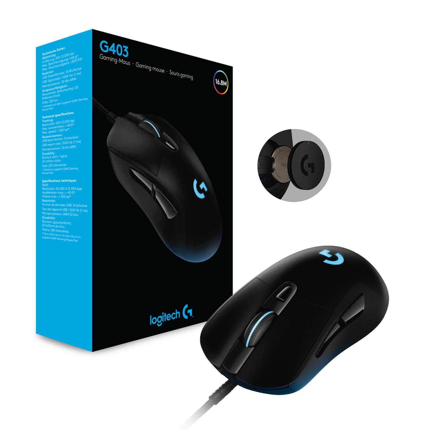 Logitech G403 Hero RGB wired gaming mouse - 25k sensor