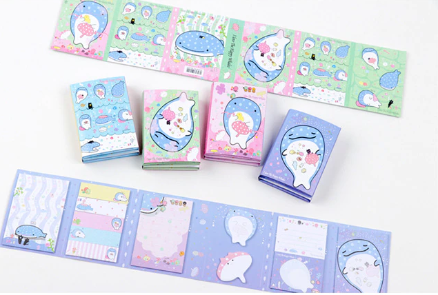 [HCM]Sổ Giấy Note Cute Little Whale (6 Xấp) - Mẫu 3