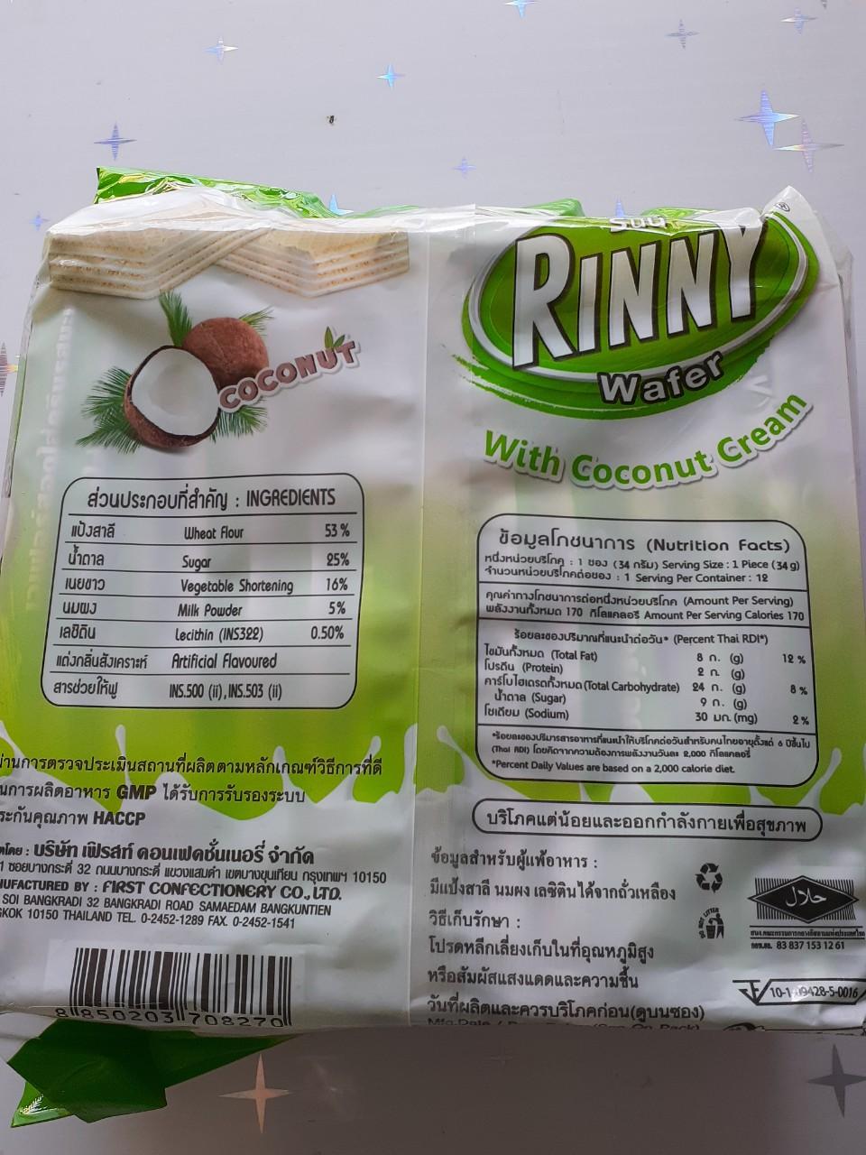 Bánh xốp Rinny Thái Lan vị Dừa
