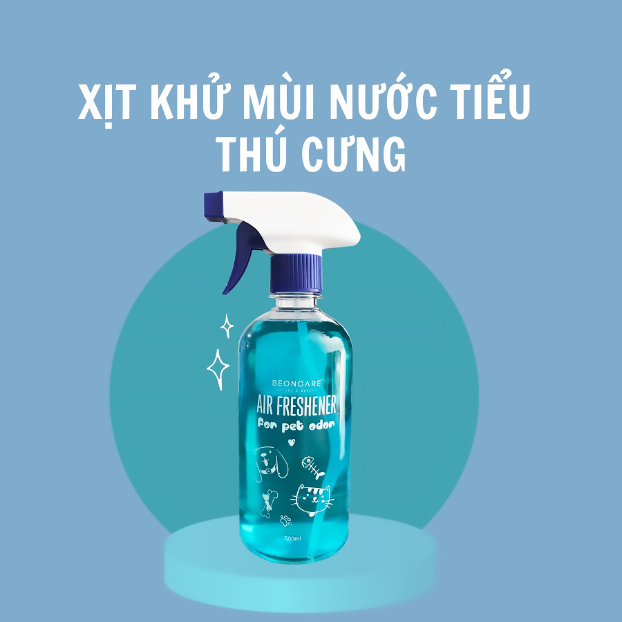 Xịt khử mùi nước tiểu chó mèo, khử mùi hôi thú cưng, BeonCare, Sạch Ngứa – Công Nghệ Diệt Khuẩn Nano Silver - 500ml