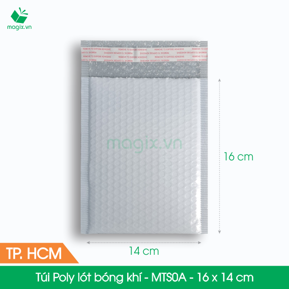 MTS0A - 16x14 cm - 60 Túi Poly bọc xốp hơi - túi giấy lót bóng khí