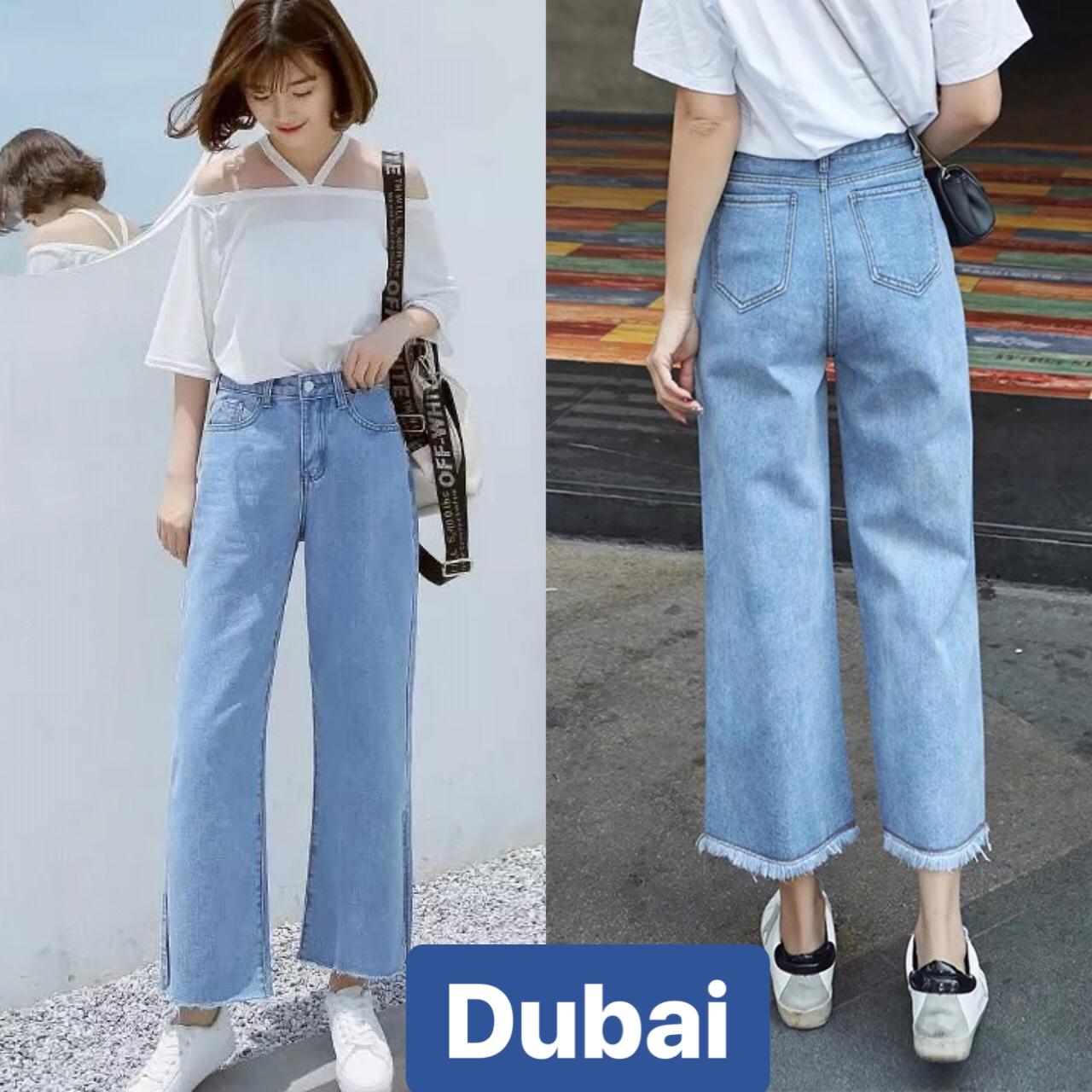 QUẦN BAGGY JEAN NỮ CHẤT BÒ ỐNG RỘNG BASS LOE NÂNG MÔNG TREND HOT TREND 1hitshop trend 2022 CAO CẤP - DUBAI FASHION