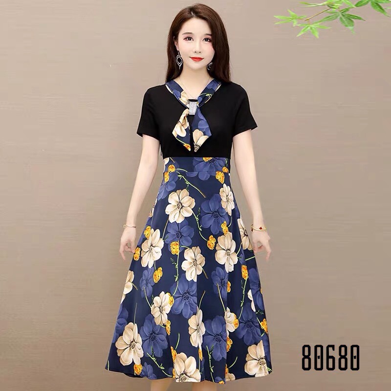 Đầm phong cách Vintage cổ sơ mi HOT fashion MS01