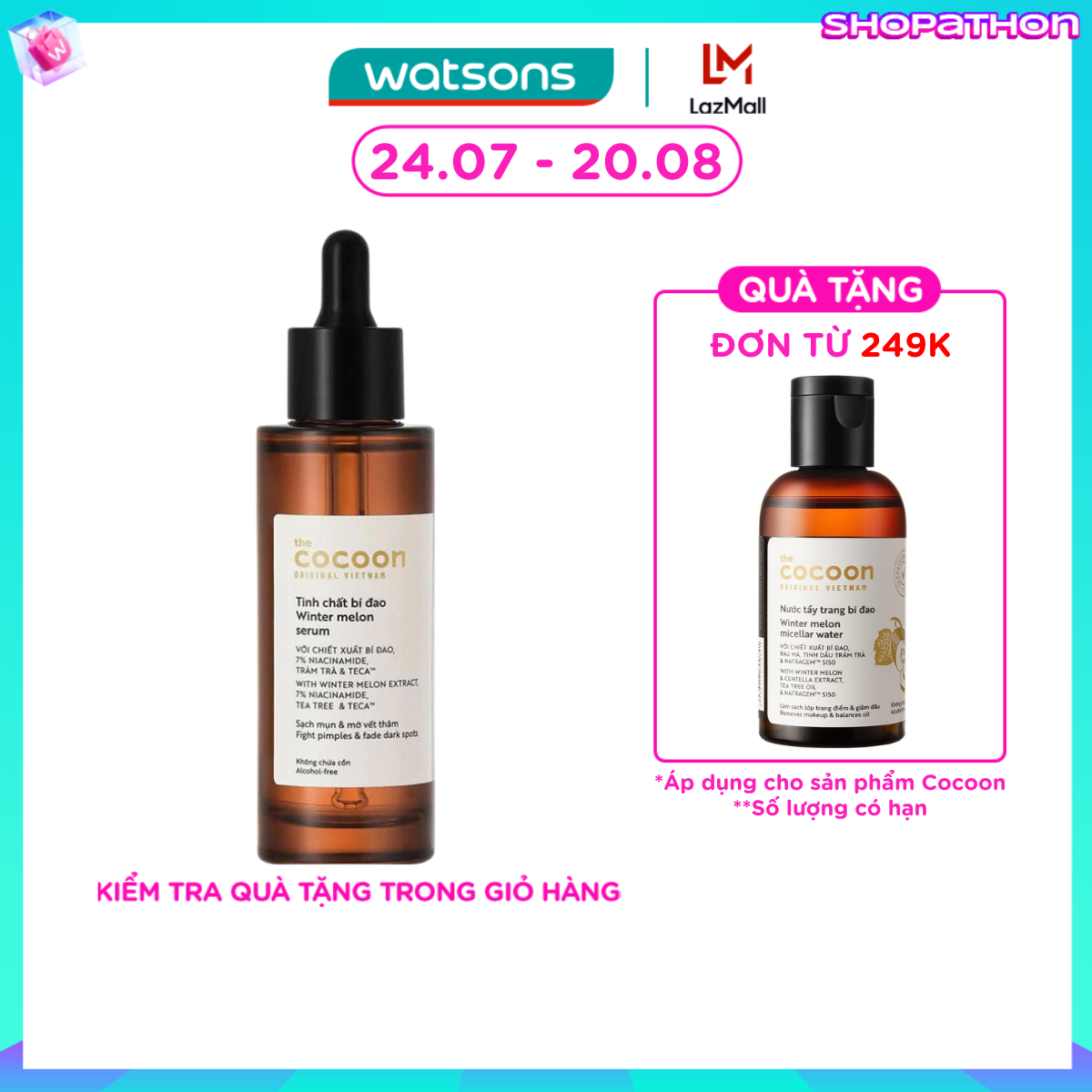 Tinh chất Bí Đao Cocoon Winter Melon Serum Sạch Mụn Và Mờ Thâm 70ml