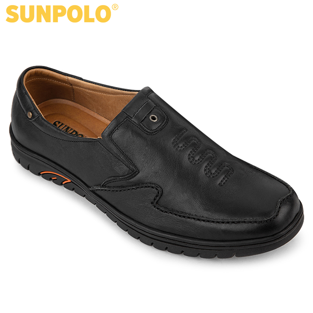 Giày Lười Nam Da Bò SUNPOLO SUS511 (Đen, Nâu)