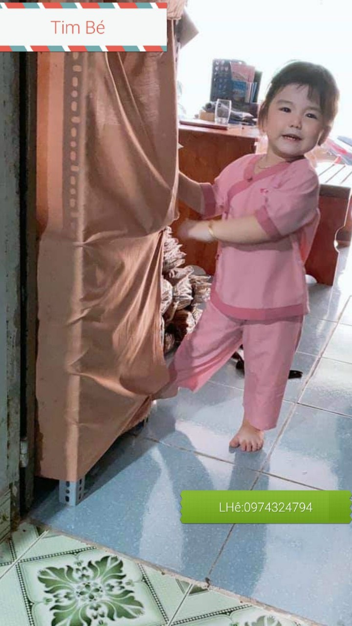 đồ lam đi lễ chùa cho bé mẫu tim phối