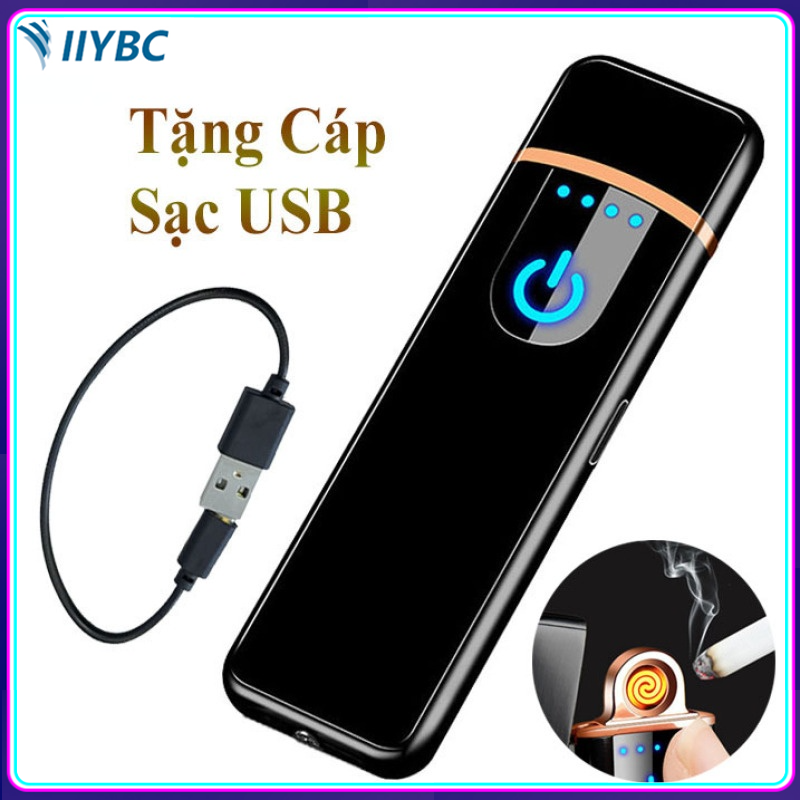 Bật Lửa Hồng Ngoại Cảm Biến Vân Tay Sạc Nhanh Qua Cổng USB
