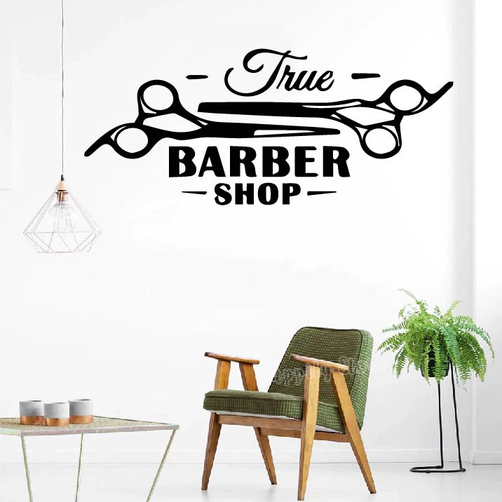 Decal Trang trí Barber, Salon cắt tóc P4