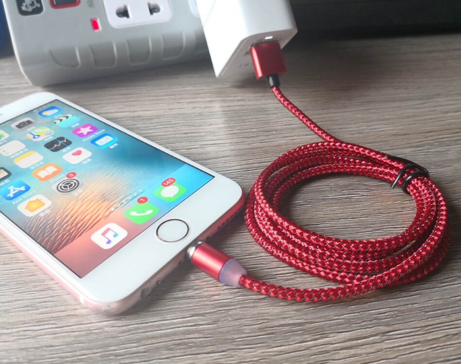 Cáp sạc nam châm 3 đầu (iPhone/MicroUSB/TypeC) xoay 360, Dây bọc dù - Beetech