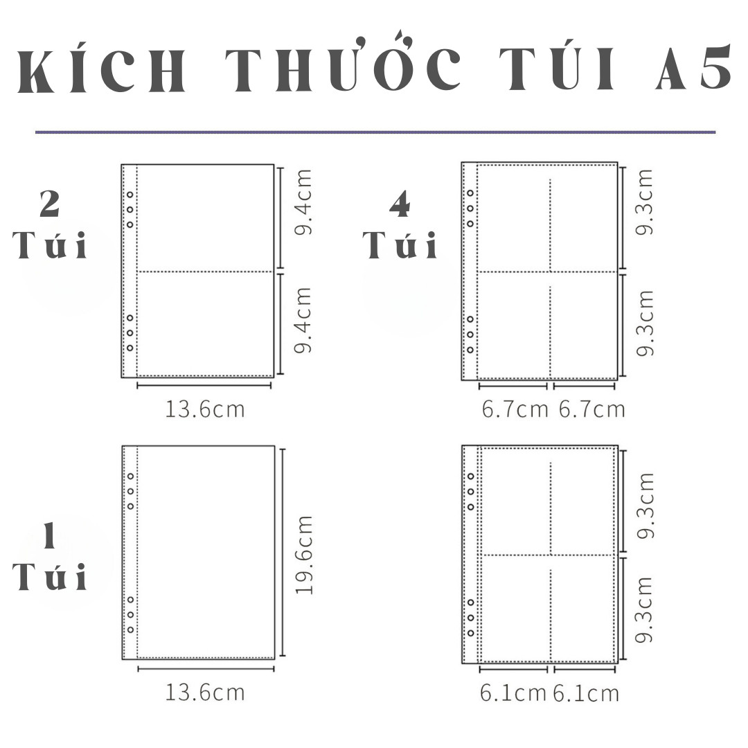 SET TÚI KIẾNG CHO PLANNER A5/A6
