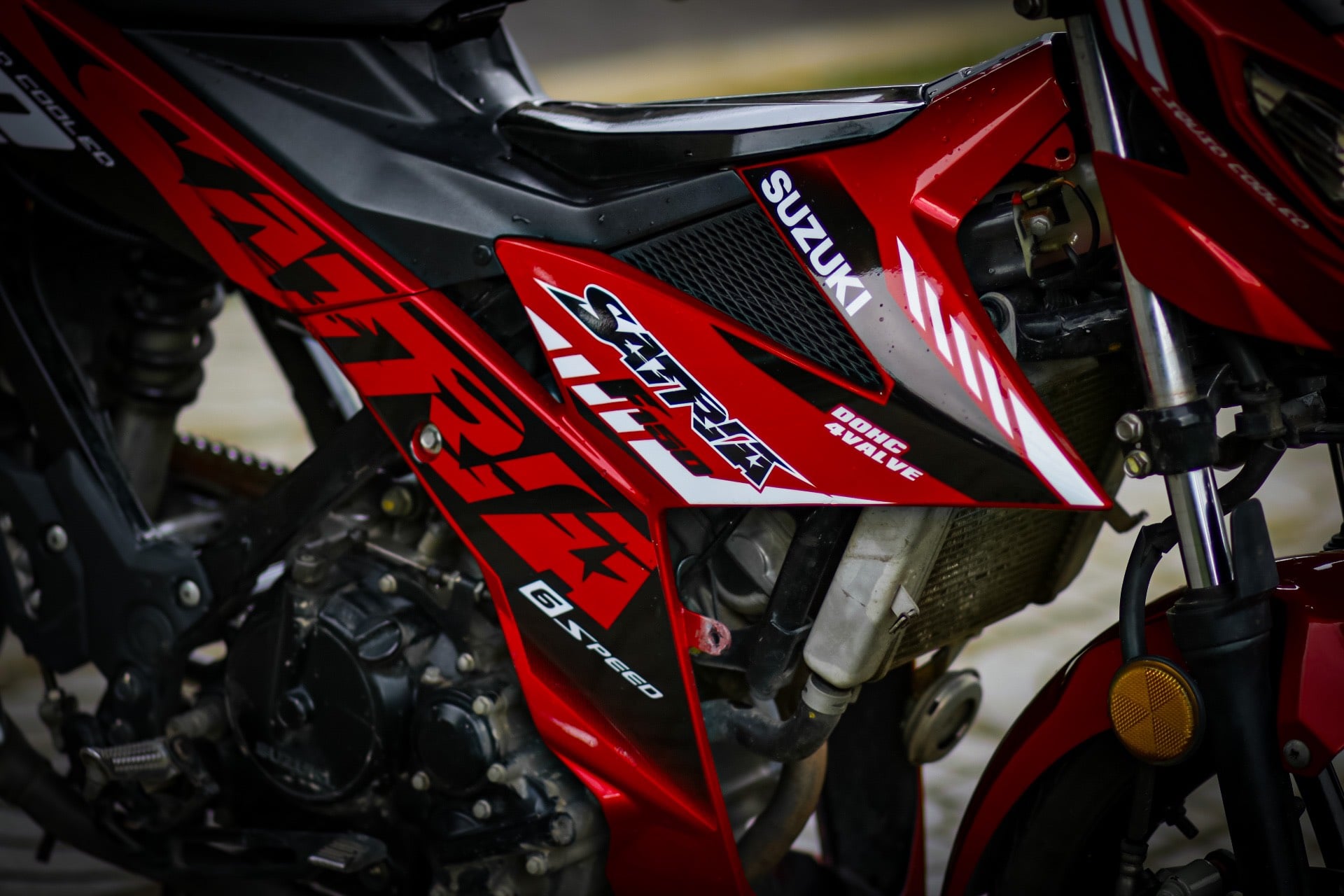 Tem Rời Dán Xe Raider FI Mẫu 2020 Đỏ Đen Trắng Chữ Satria F150 Cực Chất, Hàng 3 Lớp Chất Lượng Cao