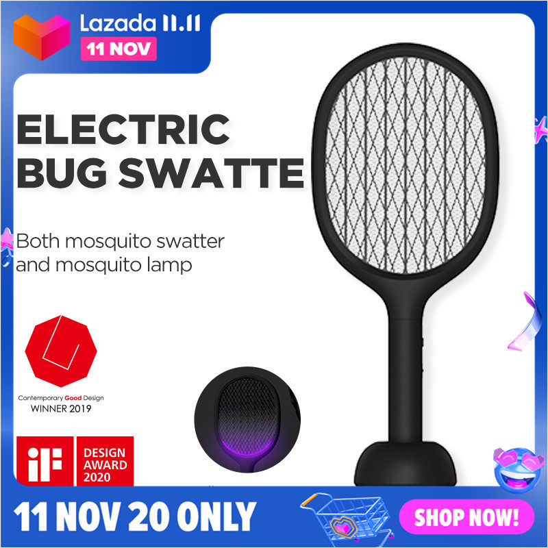 SOLOVE P1 2 in 1 Electric Mosquito Swatter Portable Camping Travel Anti-electric USB Charging Wall-mounted Mosquito Dispeller For Home Effectively Kills Mosquitoes And Bugs