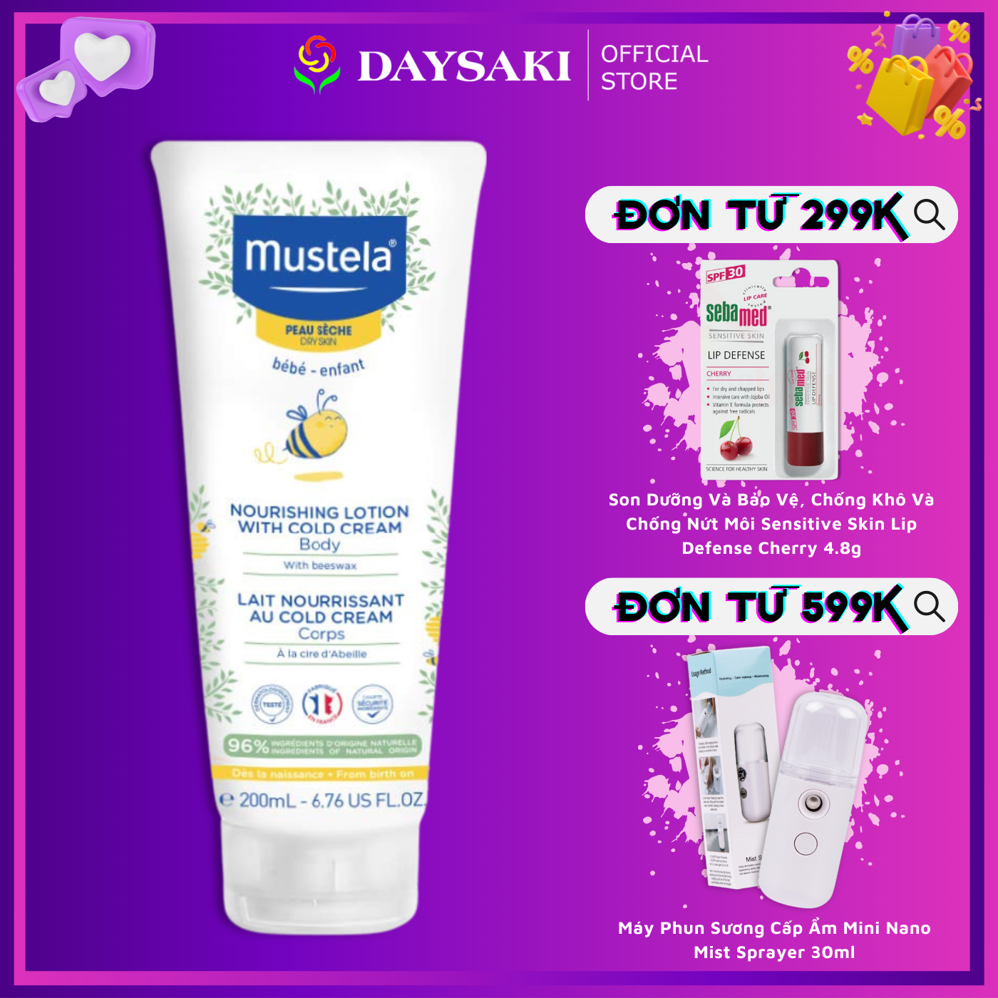 Mustela Sữa Dưỡng Da Dành Cho Da Khô Nourishing Lotion With Cold Cream 200ml