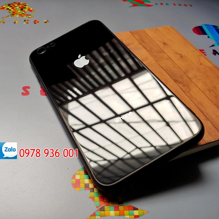 [TẶNG CƯỜNG LỰC] Ốp lưng iPhone 6 Plus / 6S Plus lưng kính (đen)