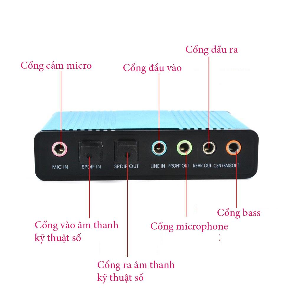 MPVC- Card âm thanh box 5.1 USB 6CH + Optical audio (Đen)
