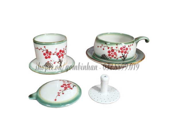 Bộ tách / phin pha cà phê / hàng gốm sứ thủ công mỹ nghệ Bát Tràng