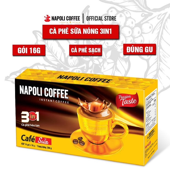 Napoli coffee - cà phê hòa tan sữa nóng 3in1 16gr