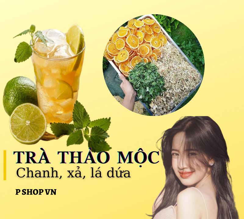 [HCM]Trà chanh sả lá dứa 60g - thức uống tăng cường sức khỏe cho mùa dịch tăng sức đề kháng detox giảm cân