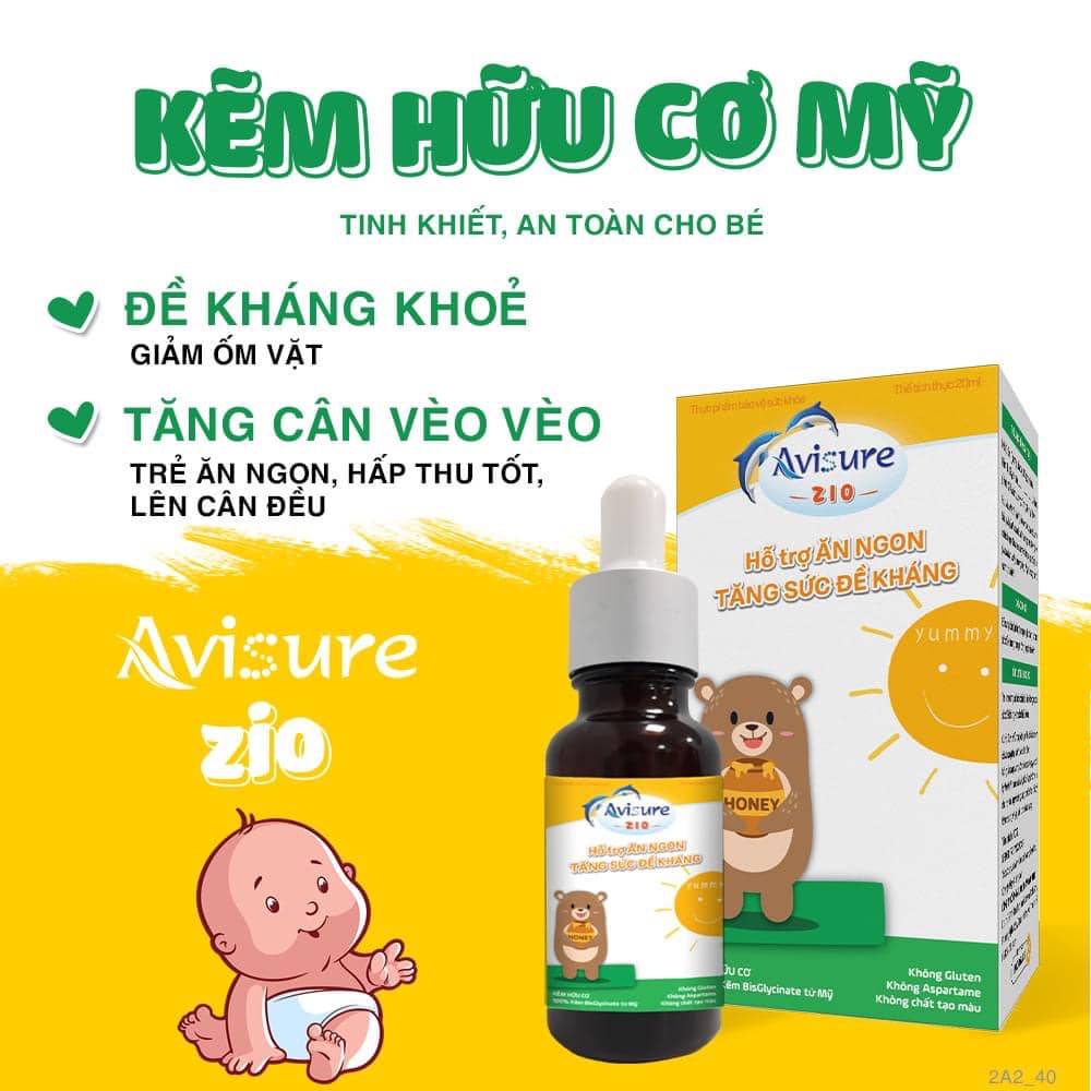 [Tích điểm nhận quà] Avisure ZIO - Siro Kẽm giọt hữu cơ cho bé (chai 20ml)
