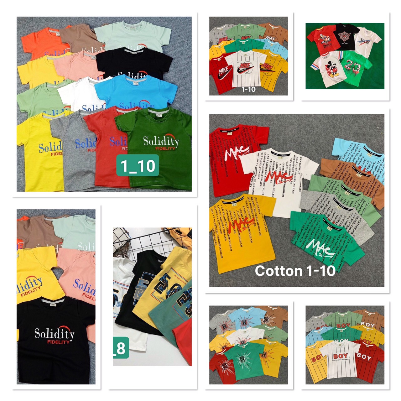 [Hoàn tiền 6%] Sale!!! Combo 4 áo thun ngắn tay cực đẹp cho bé trai/gái 7-23kg mặc tết đi học đi chơi (xả lỗ thu hồi vốn giao mẫu ngẫu nhiên)