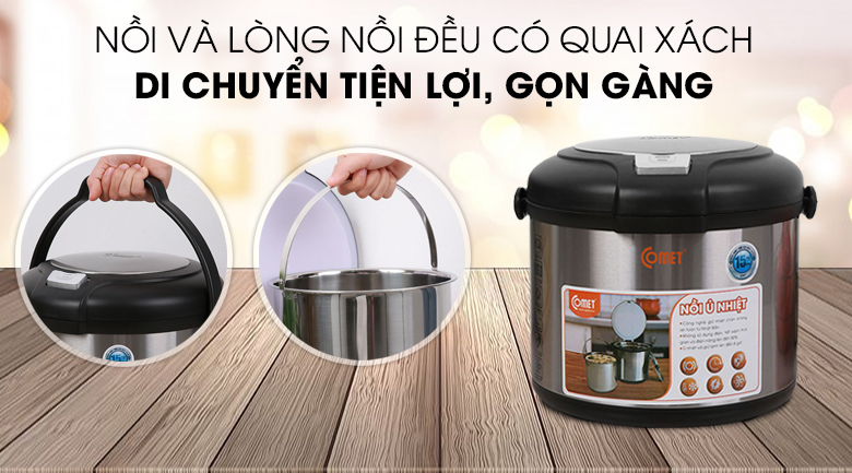 [HCM]NỒI Ủ NHIỆT COMET CM7661B ( 5 LÍT )