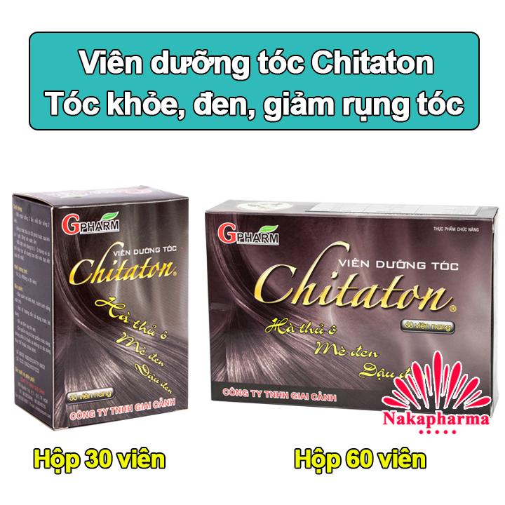 Viên dưỡng tóc Chitaton - Giúp tóc mọc nhanh, khỏe, đen mượt, giảm rụng tóc, bổ khí huyết, bổ gan thận