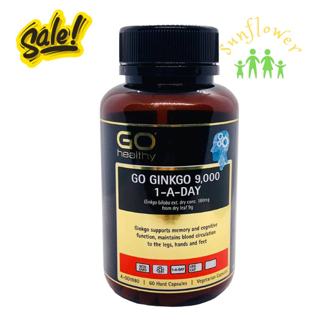 Bổ não go healthy go ginkgo 9000mg 1-a-day 60 viên của úc