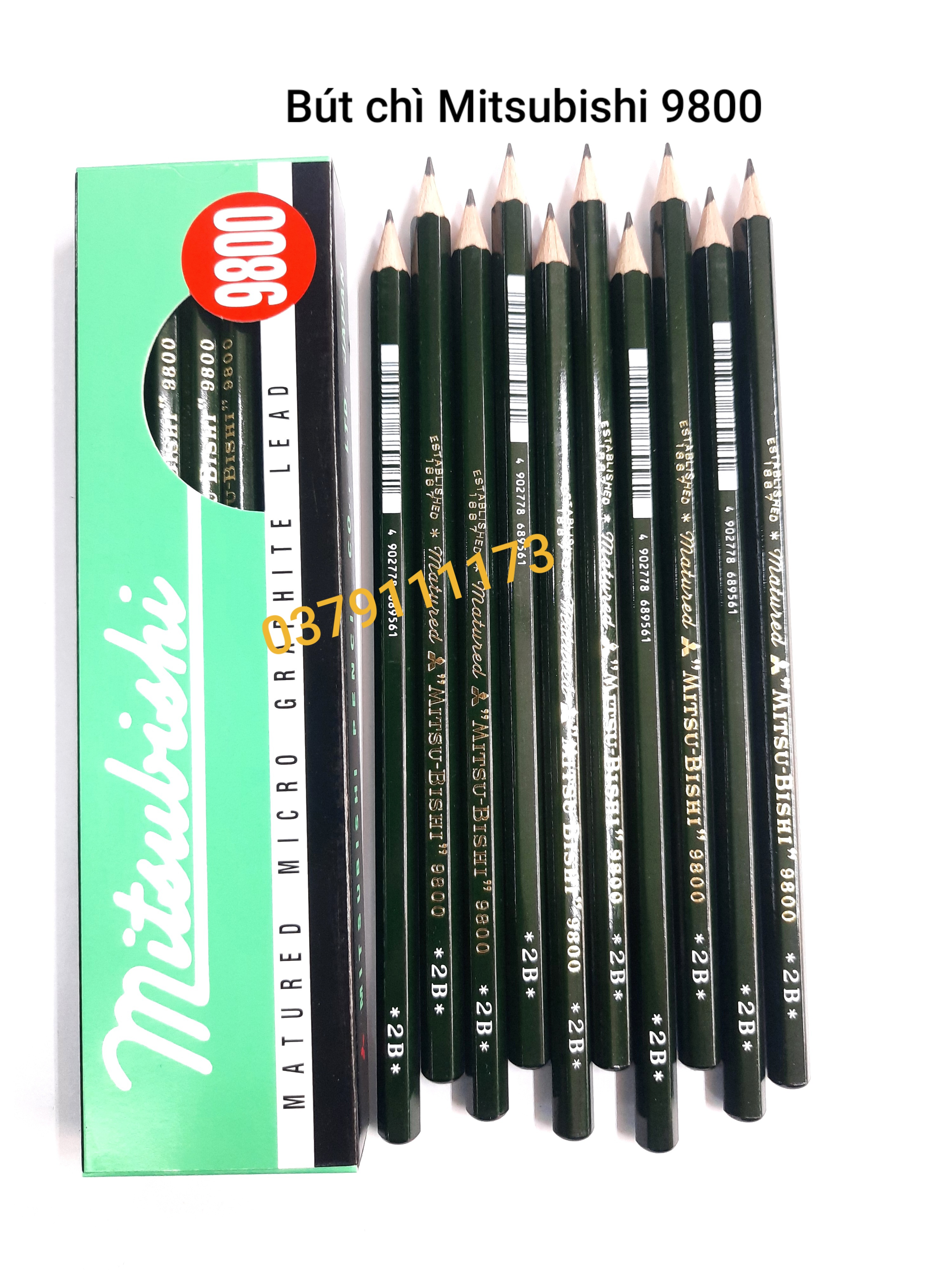 Bút chì Mitsubishi 9800-bút chì phác thảo nhật bản 2B-F