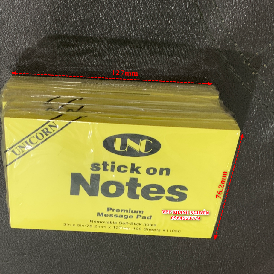 1 LỐC GIẤY NOTE VÀNG UNC ĐỦ SIZE TÙY CHỌN KÍCH CỞ