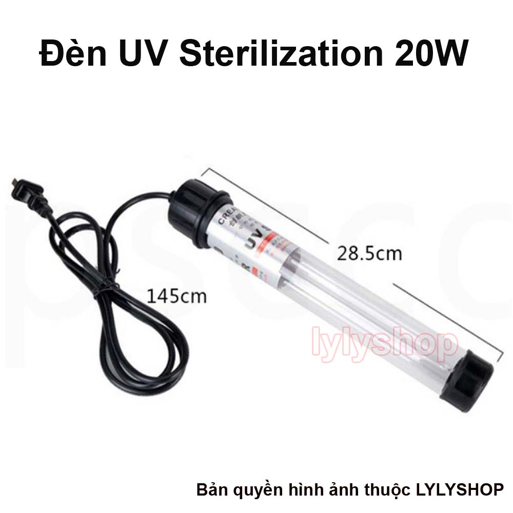UV lamp 20W sterilization King dual ball high-grade, killing algae, germicidal for Fish Tank, aquarium, aquarium ultra clean (white)