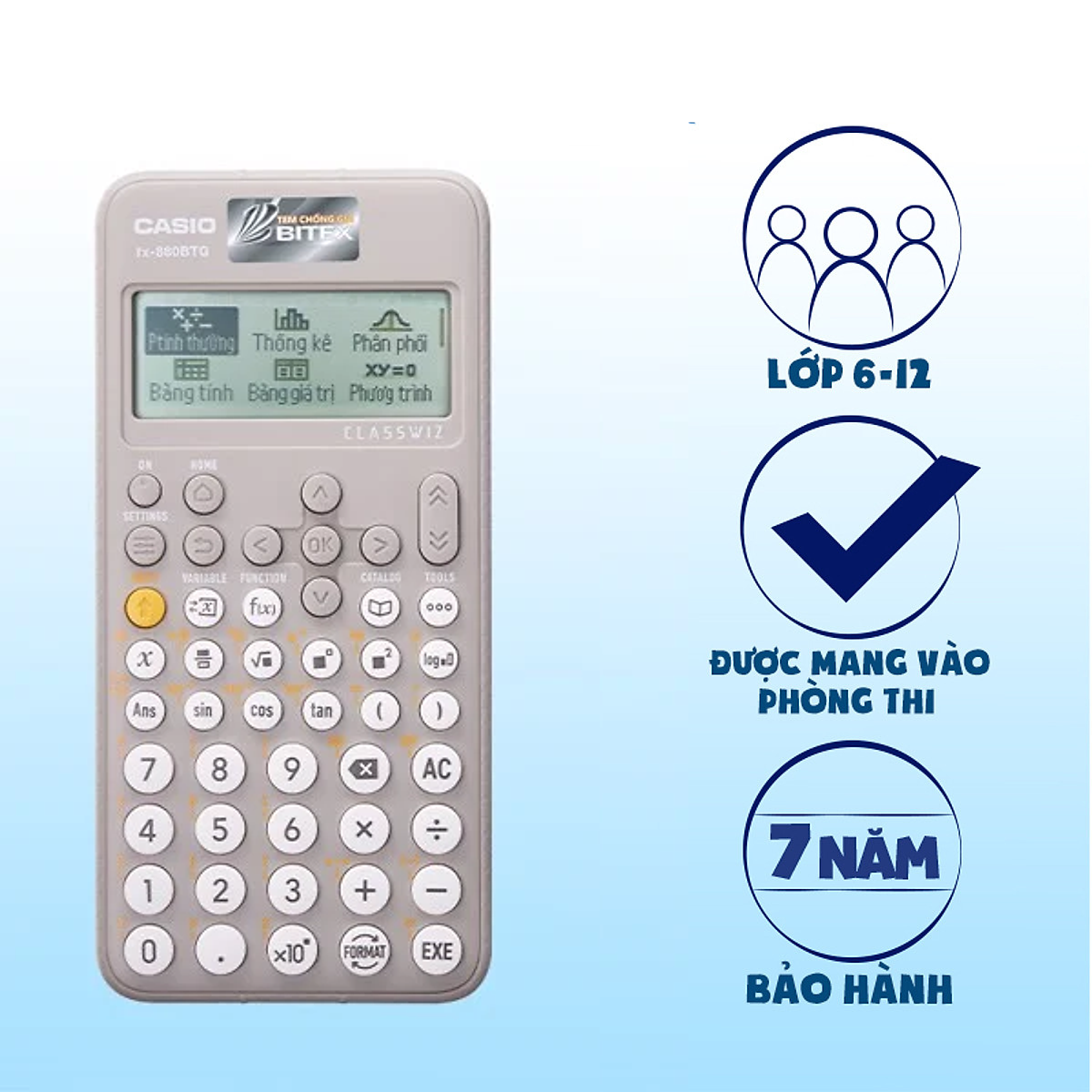Máy Tính Casio FX 880 BTG - Màu Xám