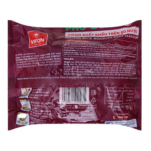 Thùng Phở bò Vifon gói 30gói x 65g