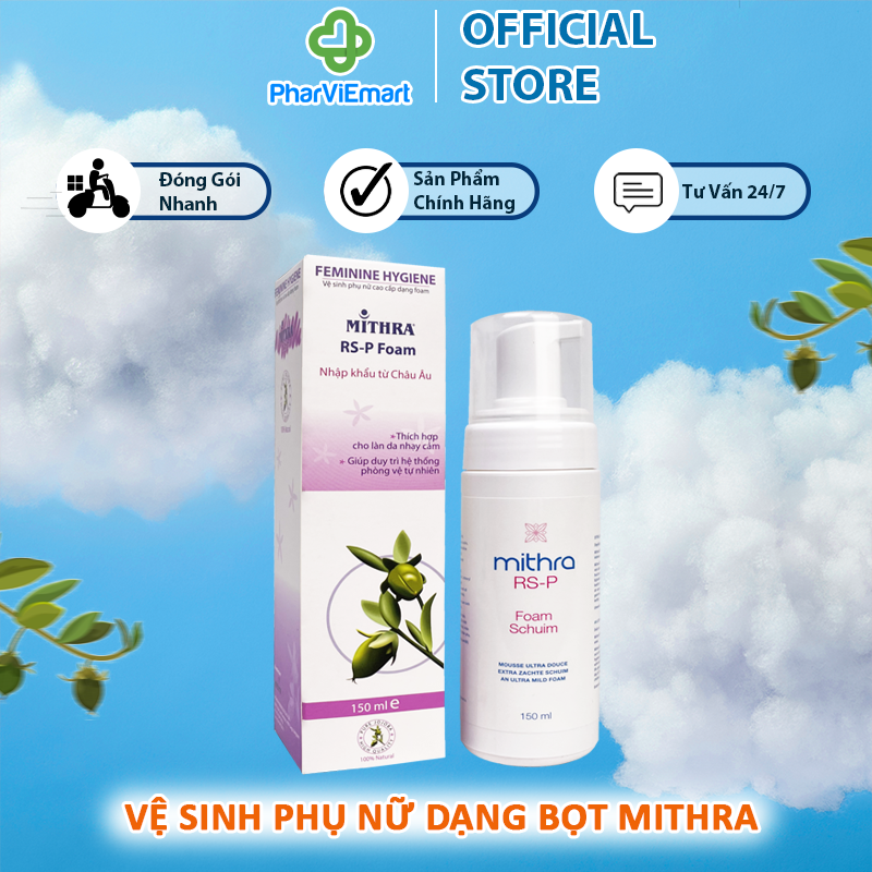 [ Chính Hãng ] Vệ Sinh Phụ Nữ [ Không cồn, xà phòng, chất tạo màu ] Dạng Bọt Mithra RS-P Foam Nhập Khẩu Bỉ (chai/150ml)