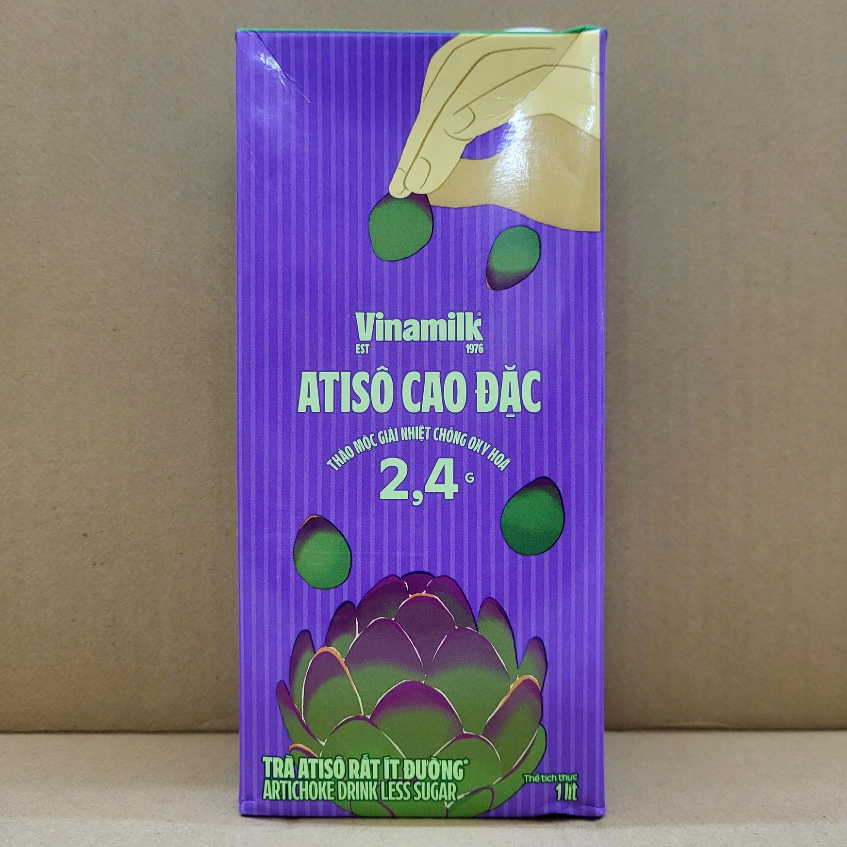 [Hộp 1 Lít – ÍT ĐƯỜNG] TRÀ ATISÔ VFRESH [VN] VINAMILK (Less Sugar) Artichoke Drink (halal)