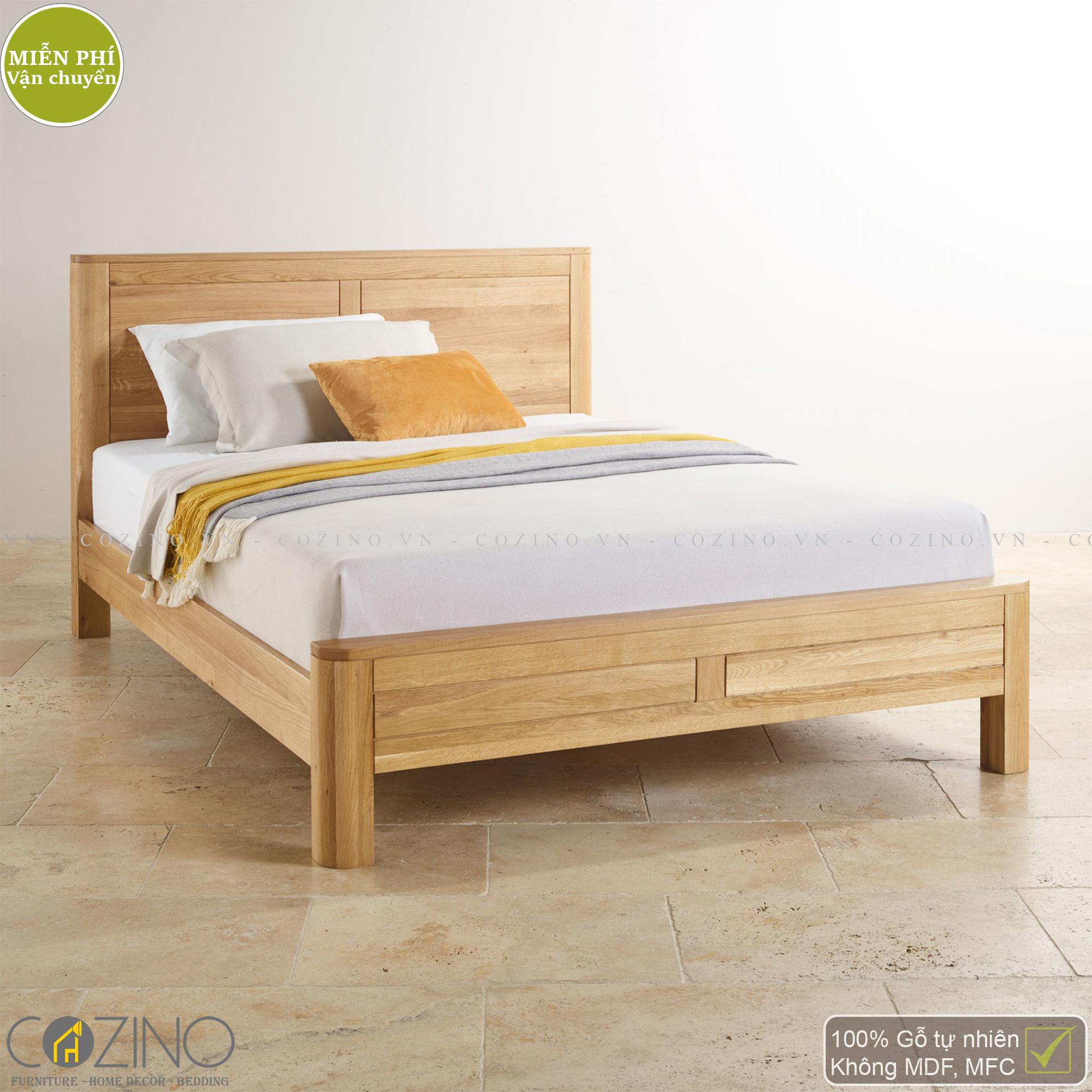[Trả góp 0%]Giường đơn Emley gỗ sồi 1m0