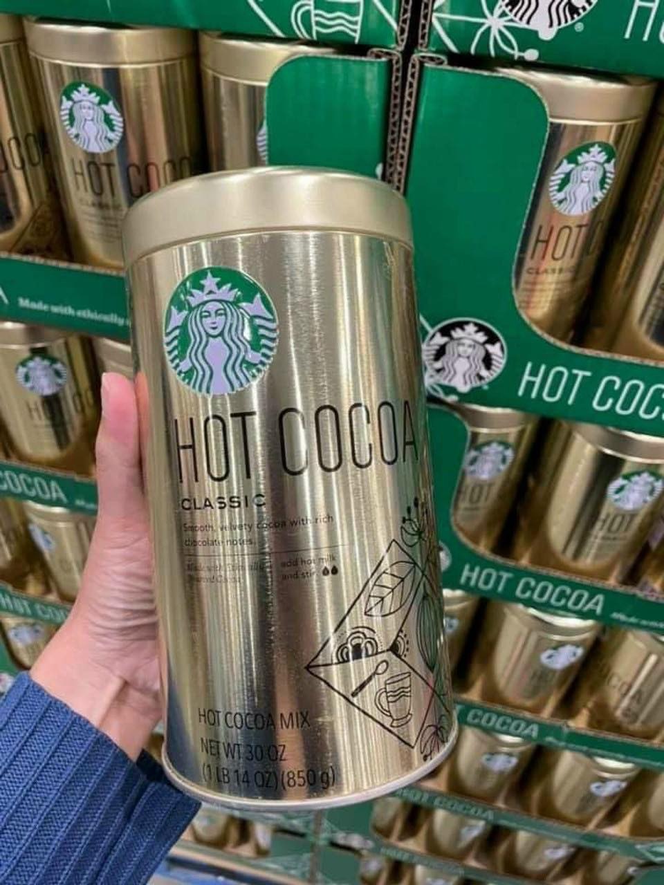 Bột ca cao starbucks hot cocoa classic date 2025 - eds hàng mỹ