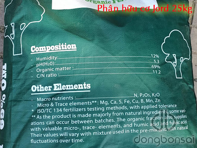 Phân hữu cơ Jord 25kg