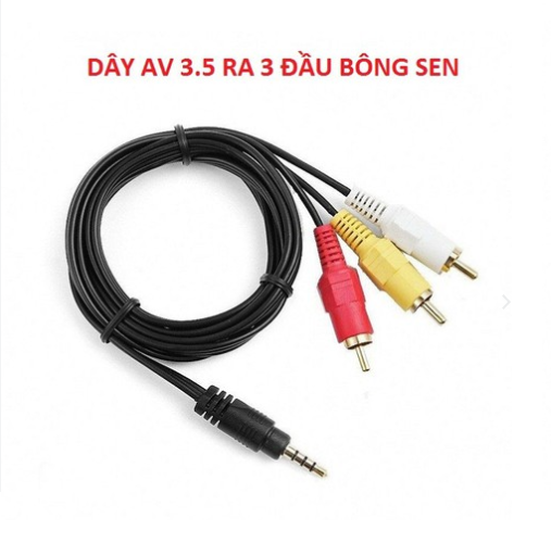 Dây av 3.5 ly ra 3 đầu hoa sen dài 1,5m