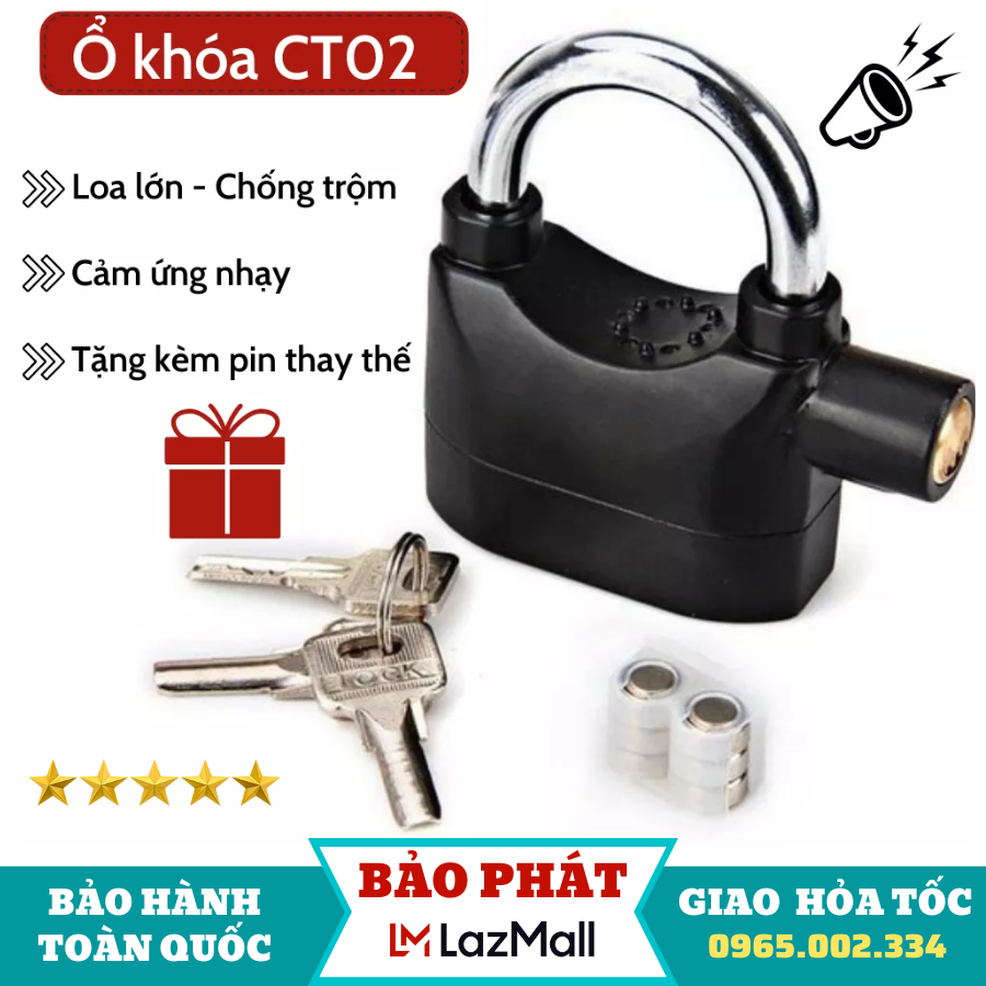 Khóa chống trộm, ổ khóa chống trộm, khoá chống trộm cửa, khoá chống trộm, Khóa chống cắtỔ khóa báo động chống trộm Kinbar CT02 khóa càng xe máy khóa đĩa xe máy khóa cửa an toàn cao cấp có chuông báo.