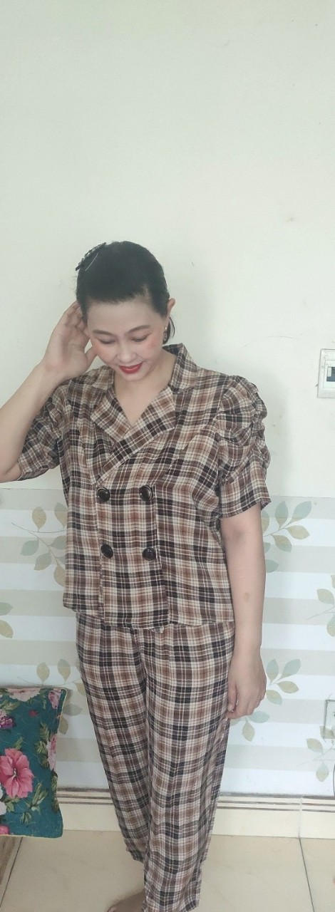 Sét bộ cổ vest phối nút siêu sang