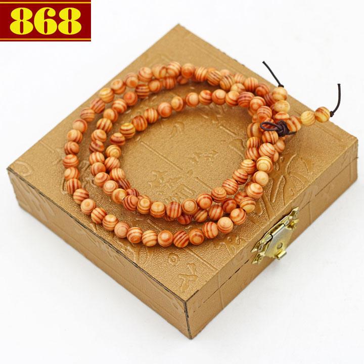 Vòng chuỗi tay 108 hạt gỗ huyết rồng 6 ly