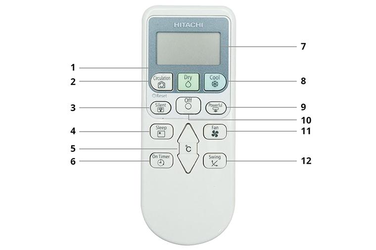 Điều khiển điều hòa HITACHI 01 (trắng)